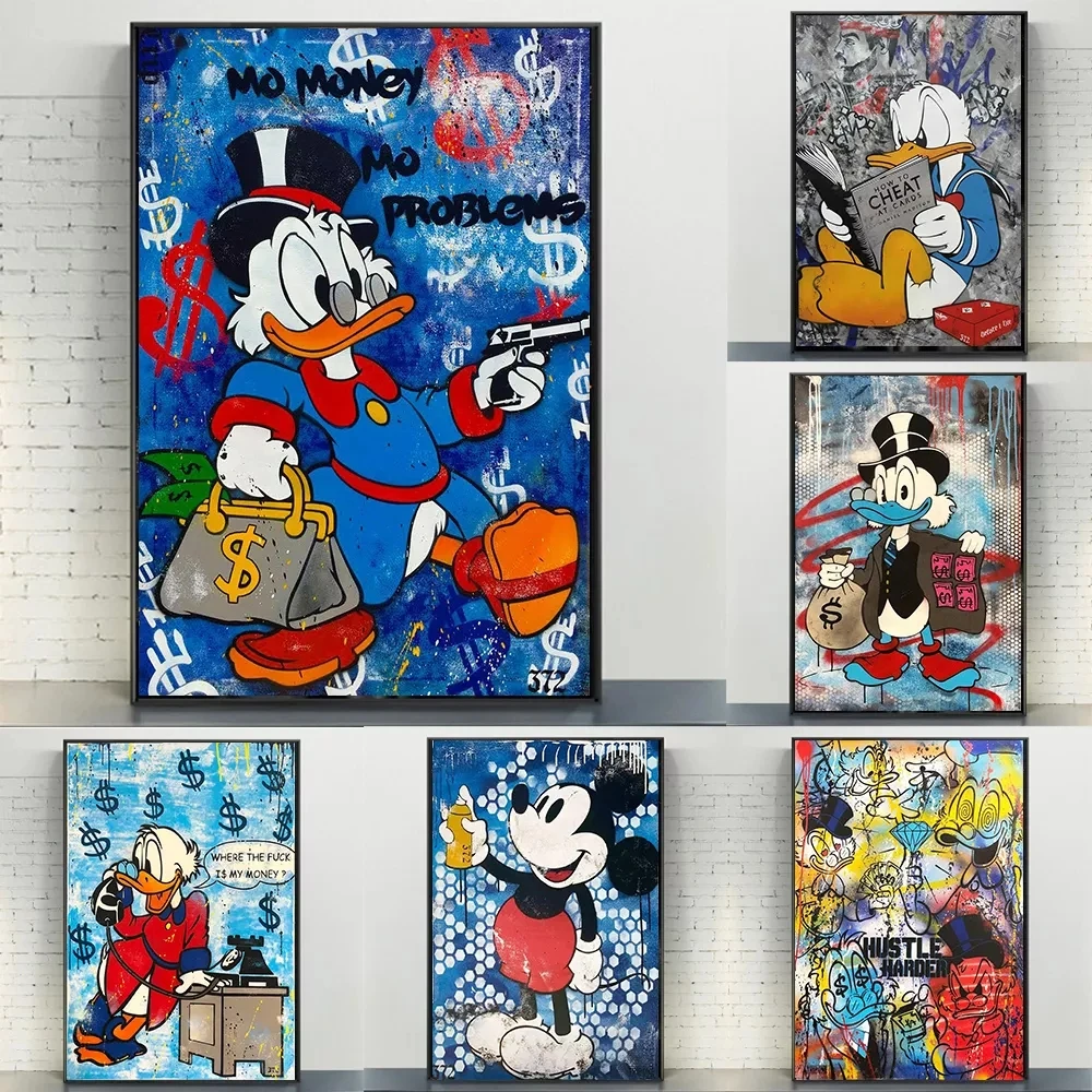 

Disney Donald Duck Graffiti Art Posters and Prints Mickey Mouse Canvas Paintings on the Wall Street Art Pictures Home Decoration