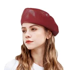 Q, для девушек и женщин, Шапки Берет, кепка в стиле элегантные винтажные модные повседневные 1 шт. женские береты шляпа женская обувь из PU искусственной кожи в стиле ретро; Сезон осень-зима аксессуары