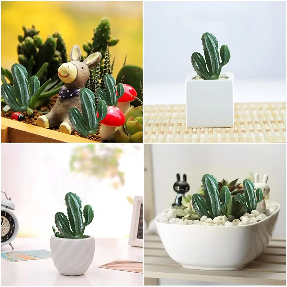 Искусственный трехсторонний кактус искусственные суккуленты пластиковое