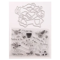 bouquet birthday 2021 new seal stamp with cutting dies stencil diy scrapbooking embossing photo