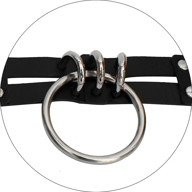 Кожаные Чокеры Egirl для женщин в стиле Харадзюку панк большой круглый кулон