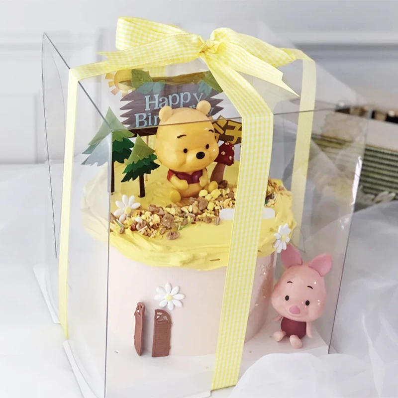 Cute Cartoon pink pig tiger and yellow bear Happy Birthday Cake Topper Decoration for Party Supplies Boy Girl Baking Love Gifts |