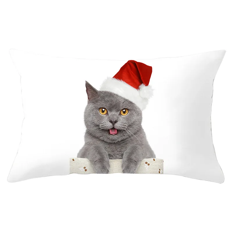 Рождественская подушка крышка собака Декоративная Подушка Чехол мопса