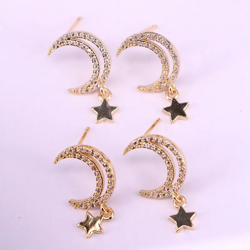 6 пар новейшие модные серьги высокое качество ювелирные изделия Луна и заклепки в