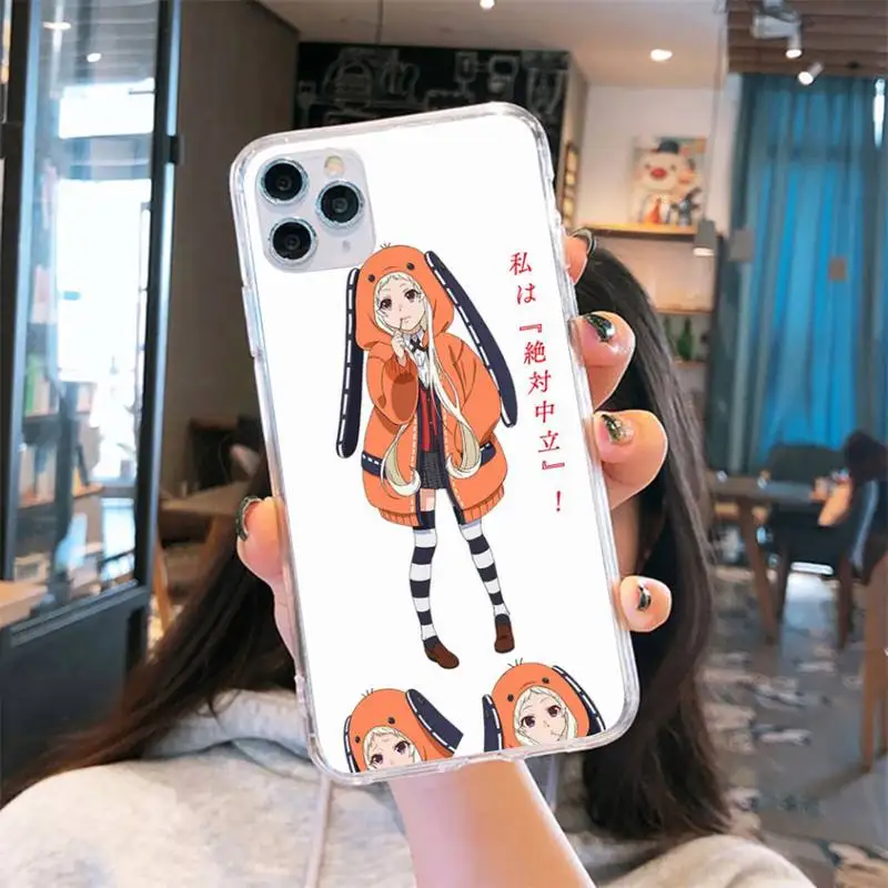 

Japanese Anime Kakegurui Jabami Phone Case Transparent for iPhone 6 7 8 11 12 s mini pro X XS XR MAX Plus cover funda shell