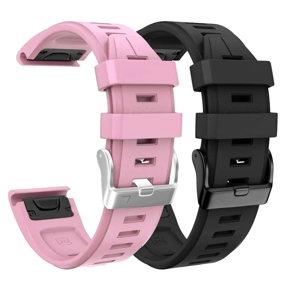 Pink Black YOOSIDE ремешок для часов Fenix 6S 20 мм Quick Fit силиконовый спортивный водонепроницаемый браслет для Garmin Fenix 5S/5S Plus Smartwatch - Цвет: Pink Black