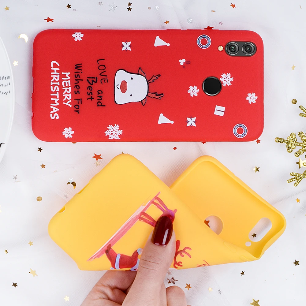 2020 Case For Huawei Honor 9X Pro 10 Lite 20 8X Silicone Cover Capa P30 P20 Christmas Cartoon Santa Snowman |