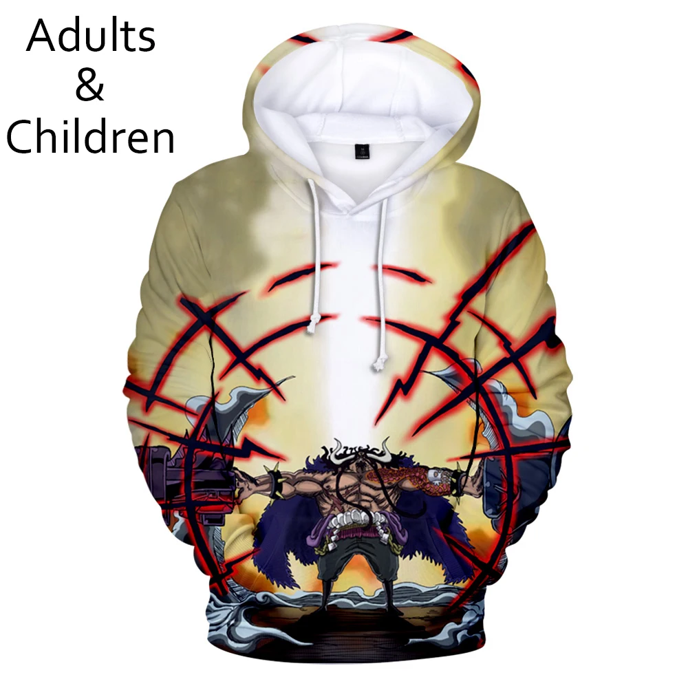 

3D Harajuku ONE PIECE Men's and Women's Fashion Hoodie Pop Kids Pullover Casual Kids Comic Hot 3D Grey Sweatshirt