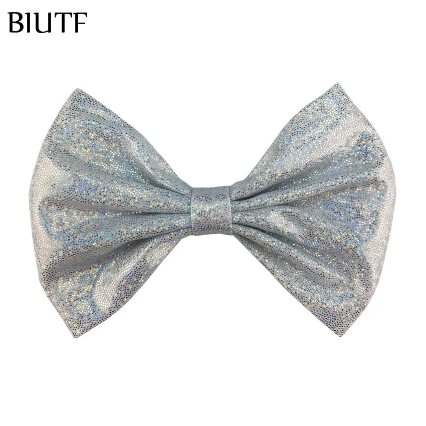 5 шт./лот ''горячее тиснение блестящий бант для волос с зажимом девочек детей
