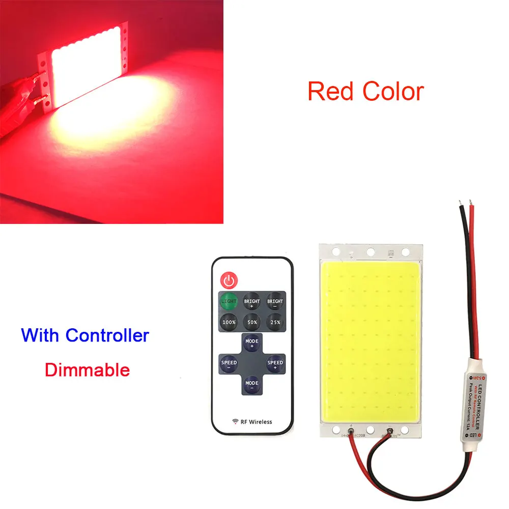 COB RC RED 12 В 15 Вт COB светодиодный панельный светильник с регулятором яркости 1500LM теплый натуральный холодный белый DC12V Диммируемый светодиодный светильник для Diy работы Декор лампы - Испускаемый цвет: COB RC RED