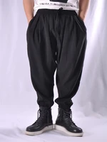 mens harem pants spring and autumn new hair stylist style pure color hip hop japanese street style large pants