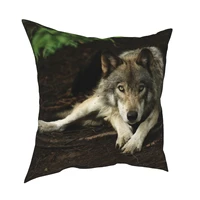 wildlife wolf intensity nature pillowcase printed polyester cushion cover decor throw pillow case cover home zippered 4040cm