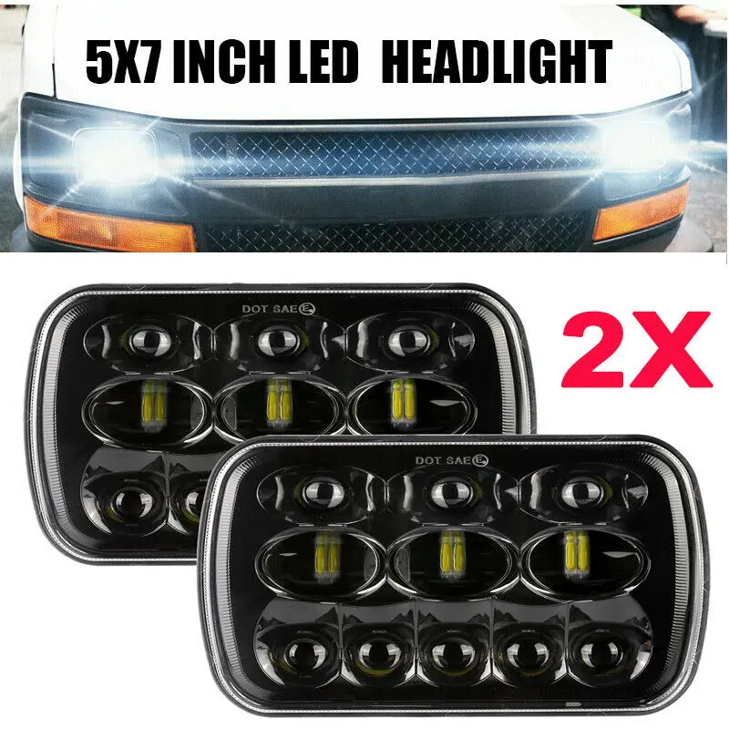 

5x7 7x6 inch Auto Led Headlight DRL Waterproof 80W 6000K Projector Headlamp Hi/lo Beam for Truck Offroad 4WD Tractor ATV UTE
