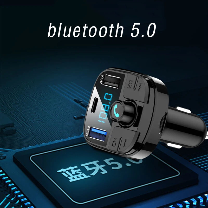 Автомобильный FM-передатчик Bluetooth 5 0 mp3-плеер беспроводной аудиоприемник громкой