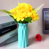 geometric origami vase flower arrangement pot container home office table decor