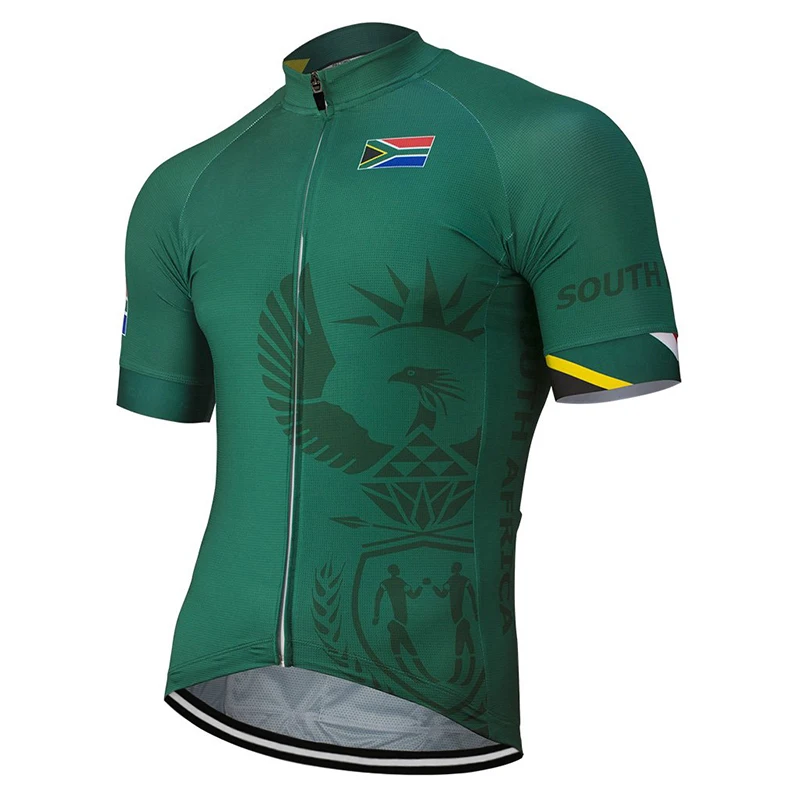 

South Africa Men 2022 New Summer Green Cycling Jersey Bike Road Mountain Race Tops Riding Bicycle Wear Bike Clothes
