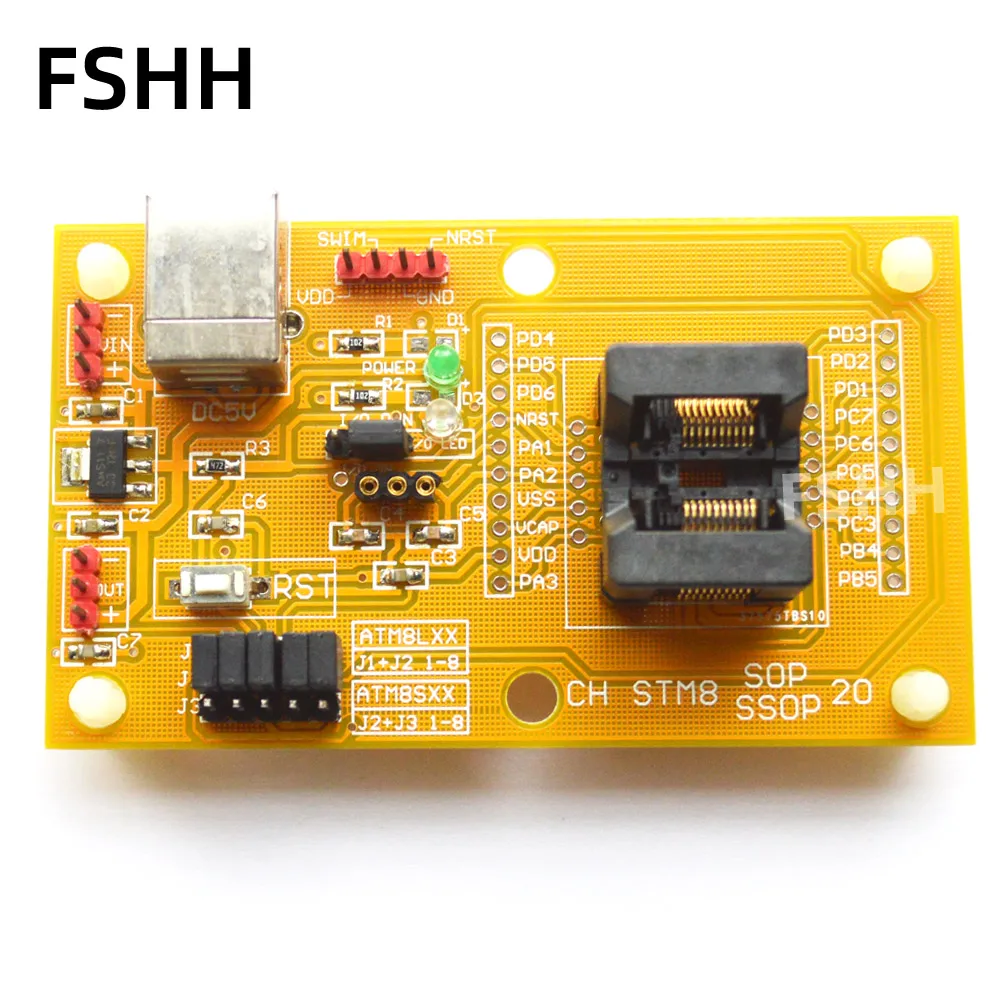Интегральная схема для обнаружения внутреннего ядра STM8A STM8S STM8L, загрузка тестового гнезда, адаптер программатора 170mi