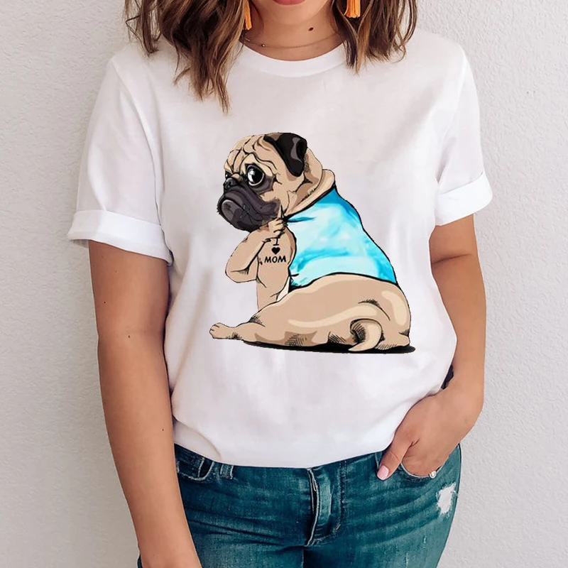 

Women Graphic Dog Cartoon Kawaii Pet Sweet Fashion Animal 90s Clothes Lady Tees Print Tops Clothing Female Tshirt T-Shirt