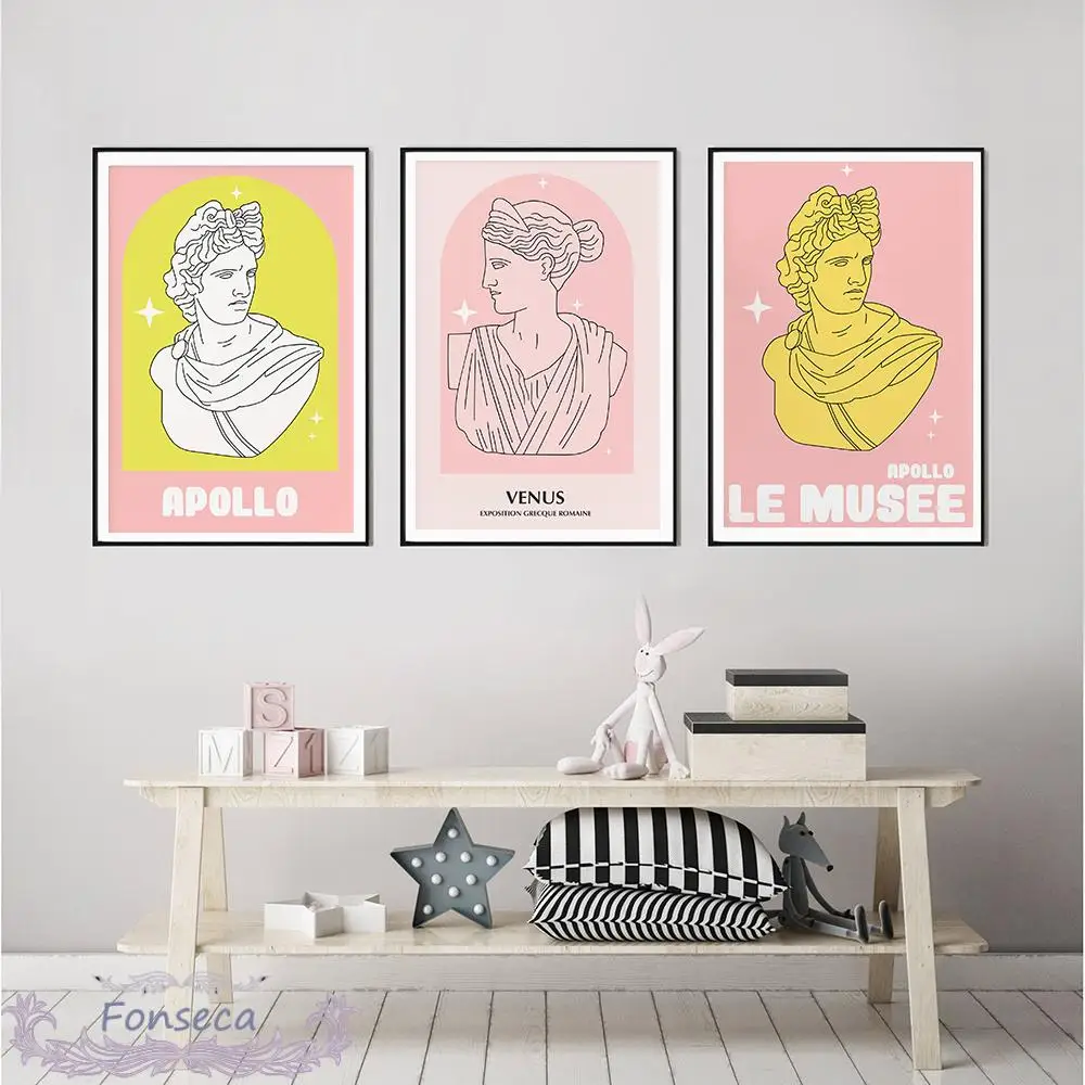 Греческая статуя Венера Аполло холст живопись Римский музей выставочный плакат