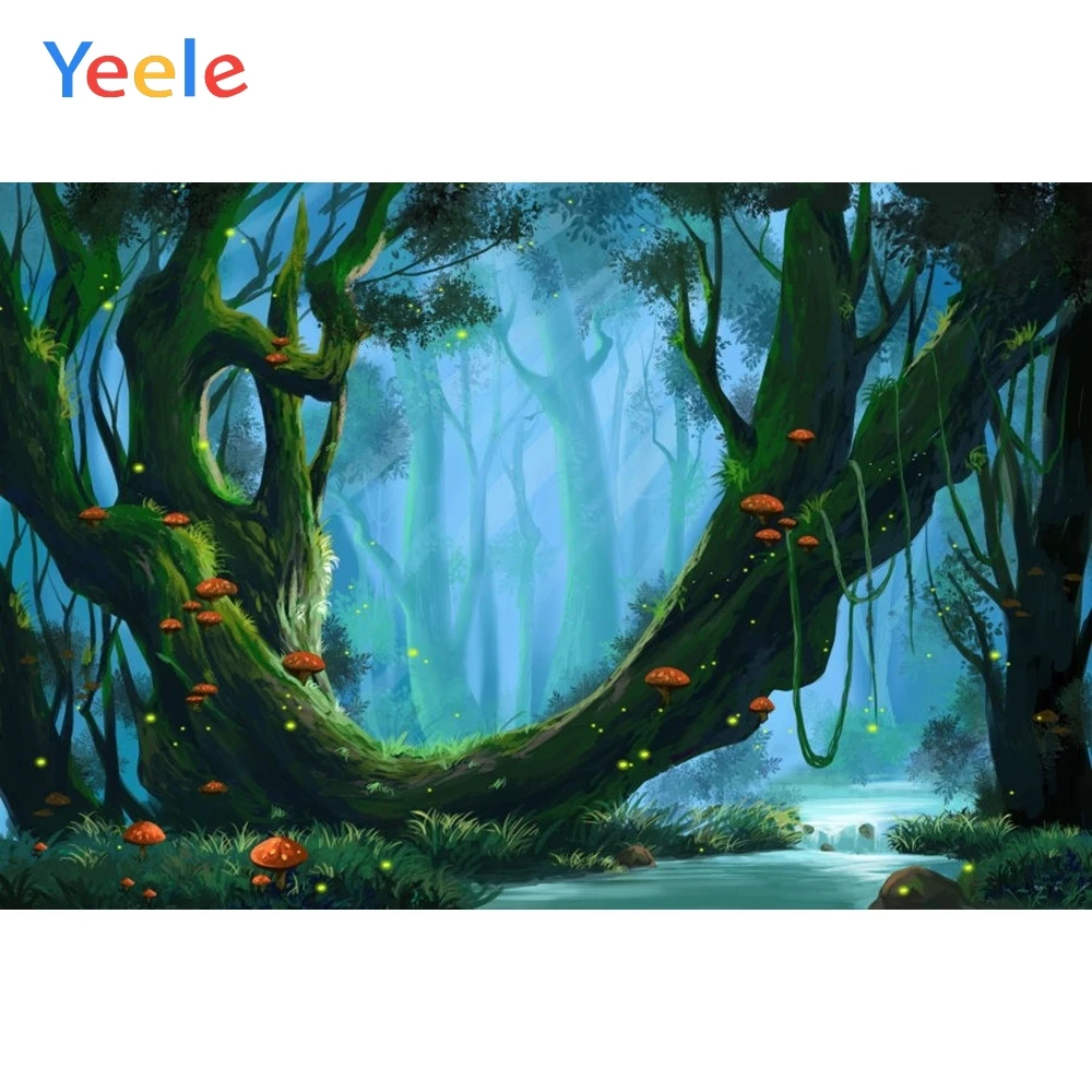 

Yeele Wonderland Backdrop Forest Mushroom Newborn Baby Birthday Party Custom Photography Background Vinyl For Photo Studio