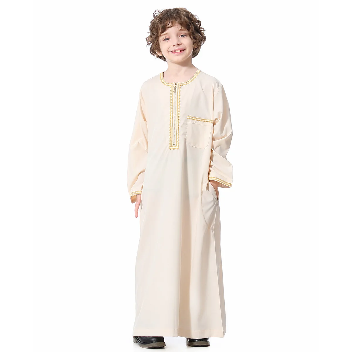 Длинное мусульманское платье для мальчиков-подростков Abaya Jubba Thobe детское Caftan
