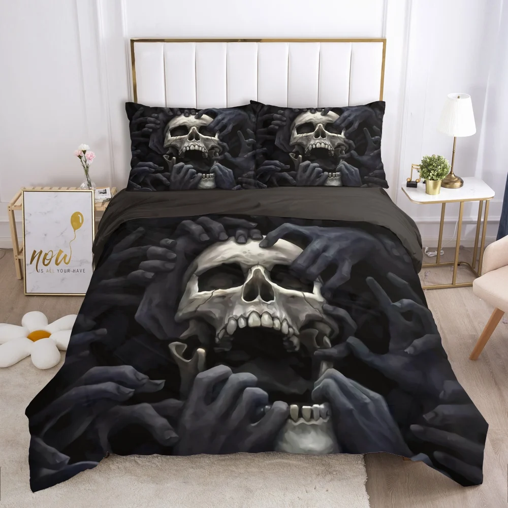 

Skull Deadpool Duvet cover set 240x220 200x200 Bedding set Twin Queen King Double Bed linens Quilt cover Bedclothes Big hand