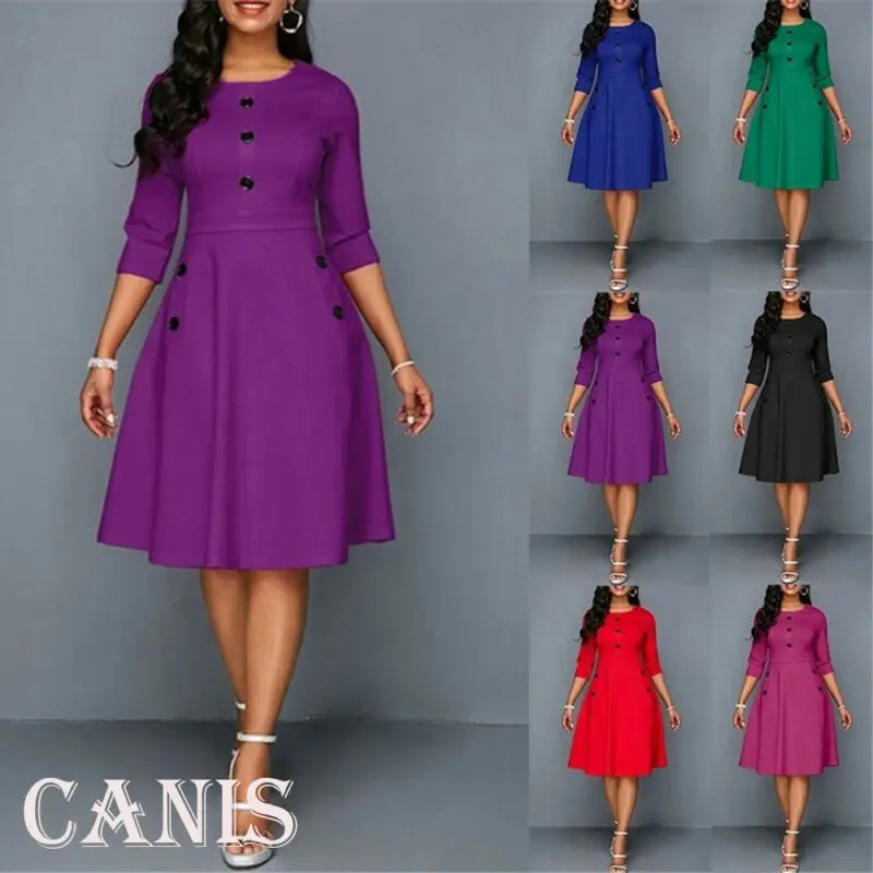 Женское винтажное платье туника с длинным рукавом и принтом|Женские платья| |