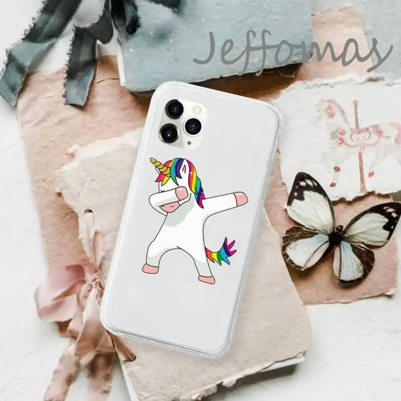 

Unicorn Phone Case Transparent for iPhone 11 12 mini pro XS MAX 8 7 6 6S Plus X 5S SE 2020 XR
