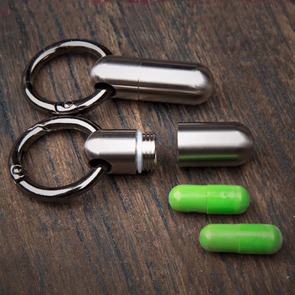 

Outdoor Portable Bottle Mini Titanium Alloy Seal Bottle Waterproof Canister Pill Container Emergency EDC Supplies