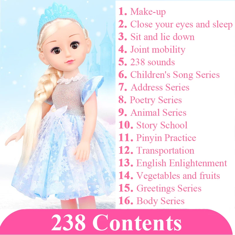 5 43 см, крупная имитация, милая кукла, говорящая, умная кукла, костюм, имитация, девочка, принцесса, детская игрушка, подарки для девочек - Цвет: 5