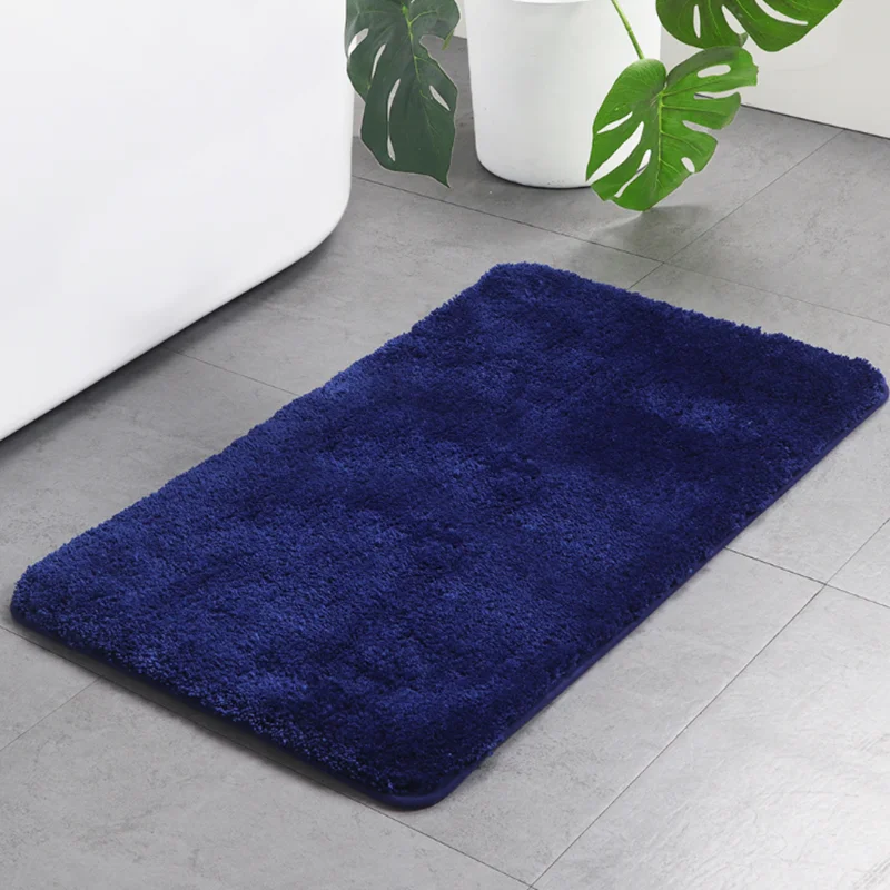 

Pure Color Flocking Floor Mat Bathroom Mat European-style Rectangular Non-slip Absorbent Floor Mat Kitchen Mats