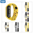 Ремешок из аниме Покемон Пикачу для Xiaomi Mi Band 3456, силиконовый спортивный браслет с принтом в стиле граффити, браслет для детских игрушек