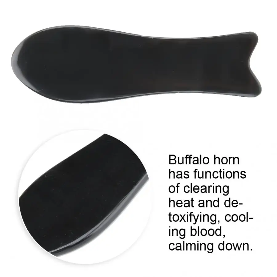 Натуральный рог в форме рыбы скребок-пластина скребок массажер для спа-салона