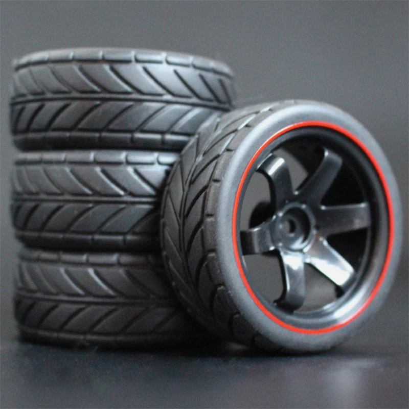 4pcs 1/10 On-Road Car Tires 26*64MM Plastic Wheel Rim Rubber Tyre 701A for HSP Tamiya HPI Kyosho Sakura 94122 94123 D3 D4 tt02 | Игрушки и