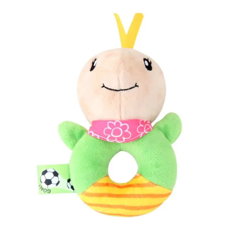 

Newborn Baby Cartoon Animal Plush Rattle Ring Bell Hand Touch Grasp Toys Soft Mobile Infant Crib Cute Dolls Kids Learning Gift