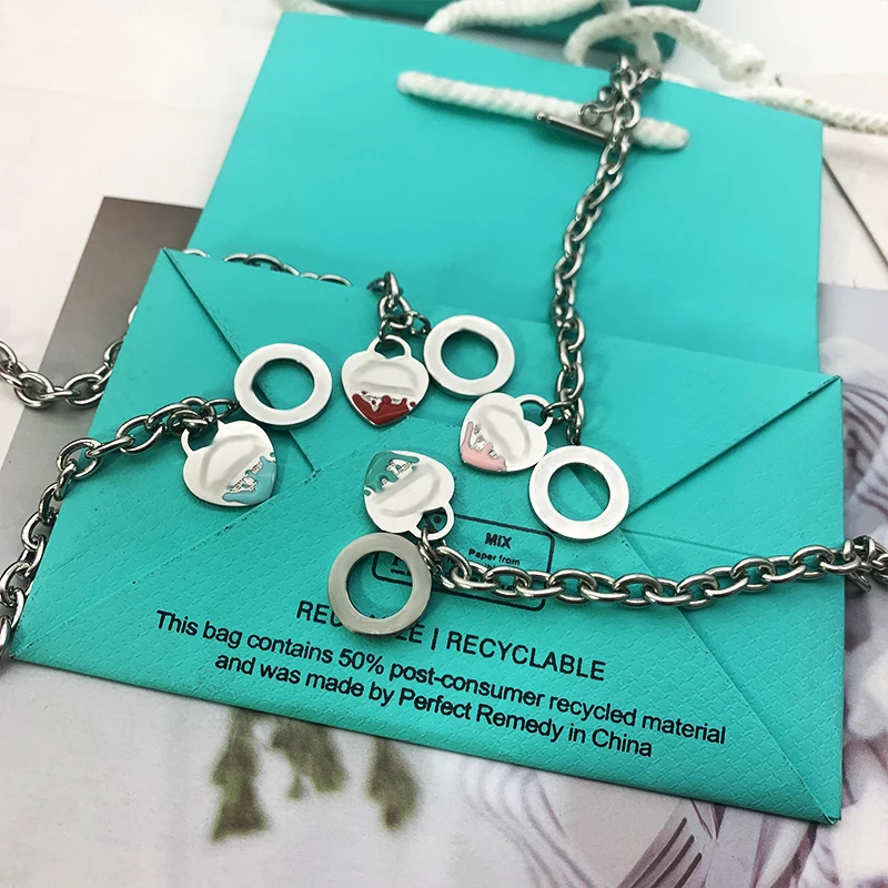 

Heart Bracelets Women Fashion OT Bracelet Stainless Steel Chain on Hand Couple Bracelet Menotte Fashion Gifts for Woman Jewelry