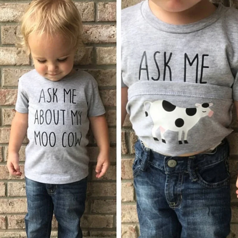 Geckatte/новая одежда для мальчиков футболка с буквенным принтом Футболка на день