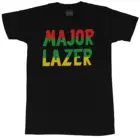Футболка с надписью Major Lazer, мужская, красная, зеленая, желтая, с простым логотипом