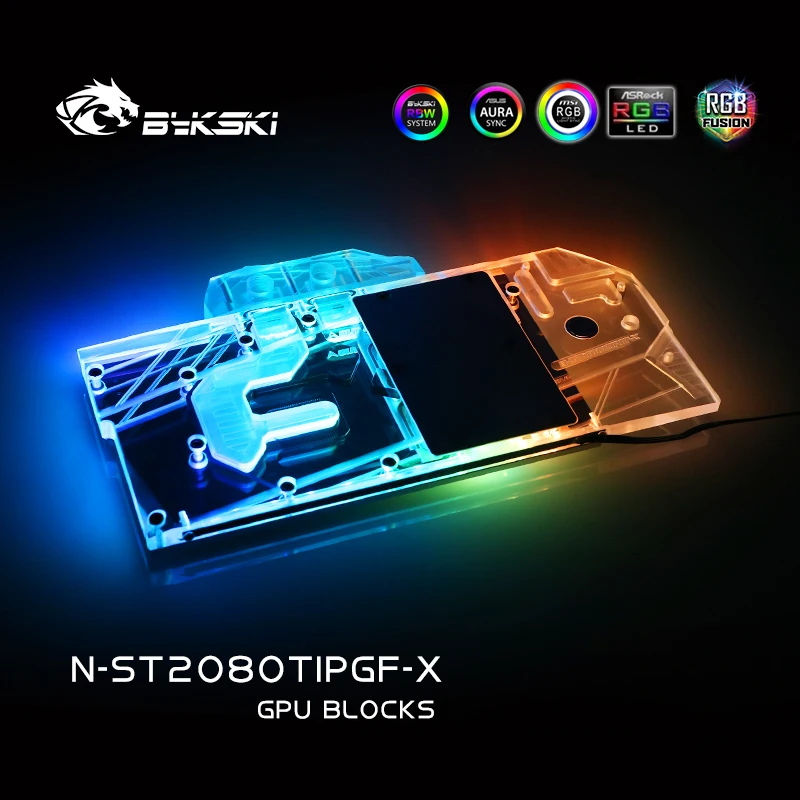 Водяной блок Bykski для ZOTAC RTX2080TI-8GD6 PGF / 2080Ti AMP Extreme Full Cover Copper радиаторный