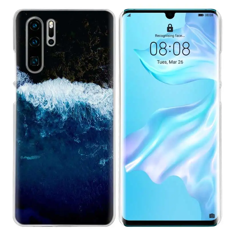 Жесткий чехол для huawei P30 P20 P10 mate 30 20 10 Nova 5 5i Pro Lite P Smart Z Plus волны океана воды света рефракцио