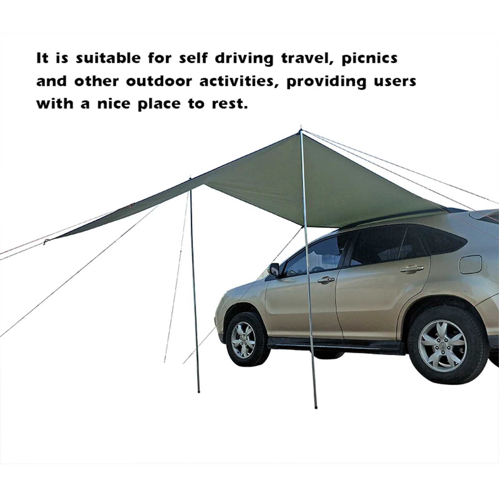 

Side Sunshade SUV Side Tent Side Curtain Outdoor Off Road Vehicle On-board Equipment Portable Vehicle-mounted Equipment
