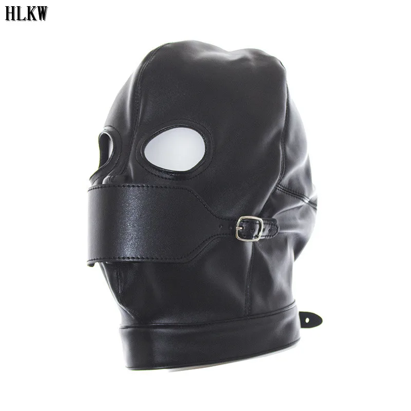 Маска-капюшон из искусственной кожи с открытыми глазами и 2 отверстиями |