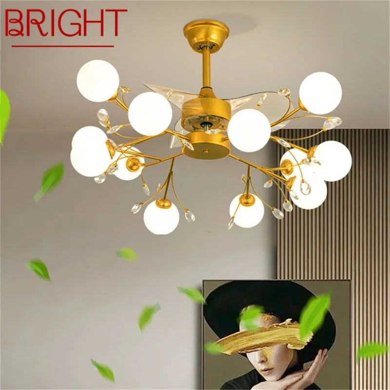 

BRIGHT Nordic Branch Ceiling Fan with Lights Remote Control LED Modern Fan Lamp for Home Dining Room