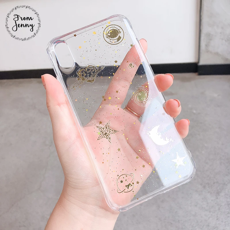 From Jenny прозрачные звезды для iPhone x xr xs max 6 6s 7 8 плюс эпоксидные блестки Луна