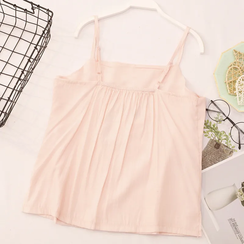 

Flower Embroidery Camisole Bottoming Spring Summer Slim Short Tops Women Sleeveless Spaghetti Strap Sexy Crop Top Women C7070