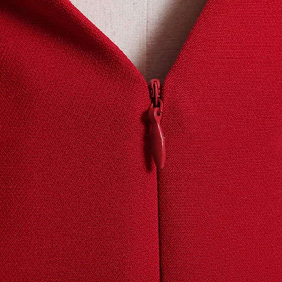 

High Waist Red Dress 2021 Spring Decorative Lotus Leaf Side Split Sexy Back Hollow British Style Temperament Elegant Party Dress