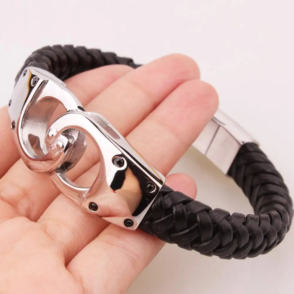Высокое качество браслет наручники из нержавеющей стали pulsera hombre ручной работы