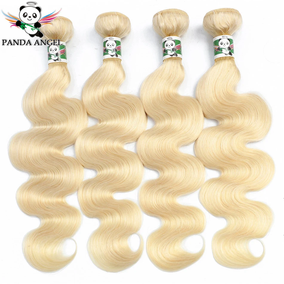 Panda 613 Blonde Bundles Body Wave 4PCS Brazilian Blonde Hair Weave Bundles Remy Hair Extensions For Black Women 10-28Inch