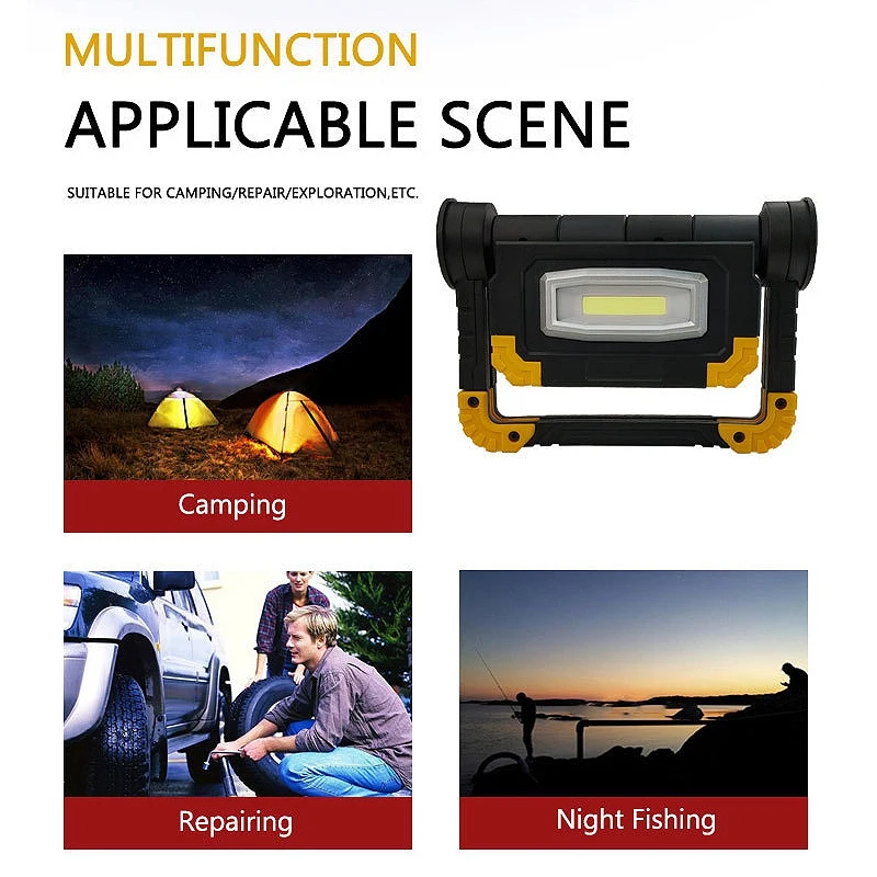 

NEW Portable LED Work Light USB Rechargeable Flood Lights Waterproof Rotation Folding Stand Repair Working Light