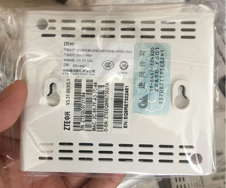 10 шт./лот ZTE F601 ONT ONU GPON терминал FTTH модем оптическая линия termical GE gpon zte f601 интерфейс